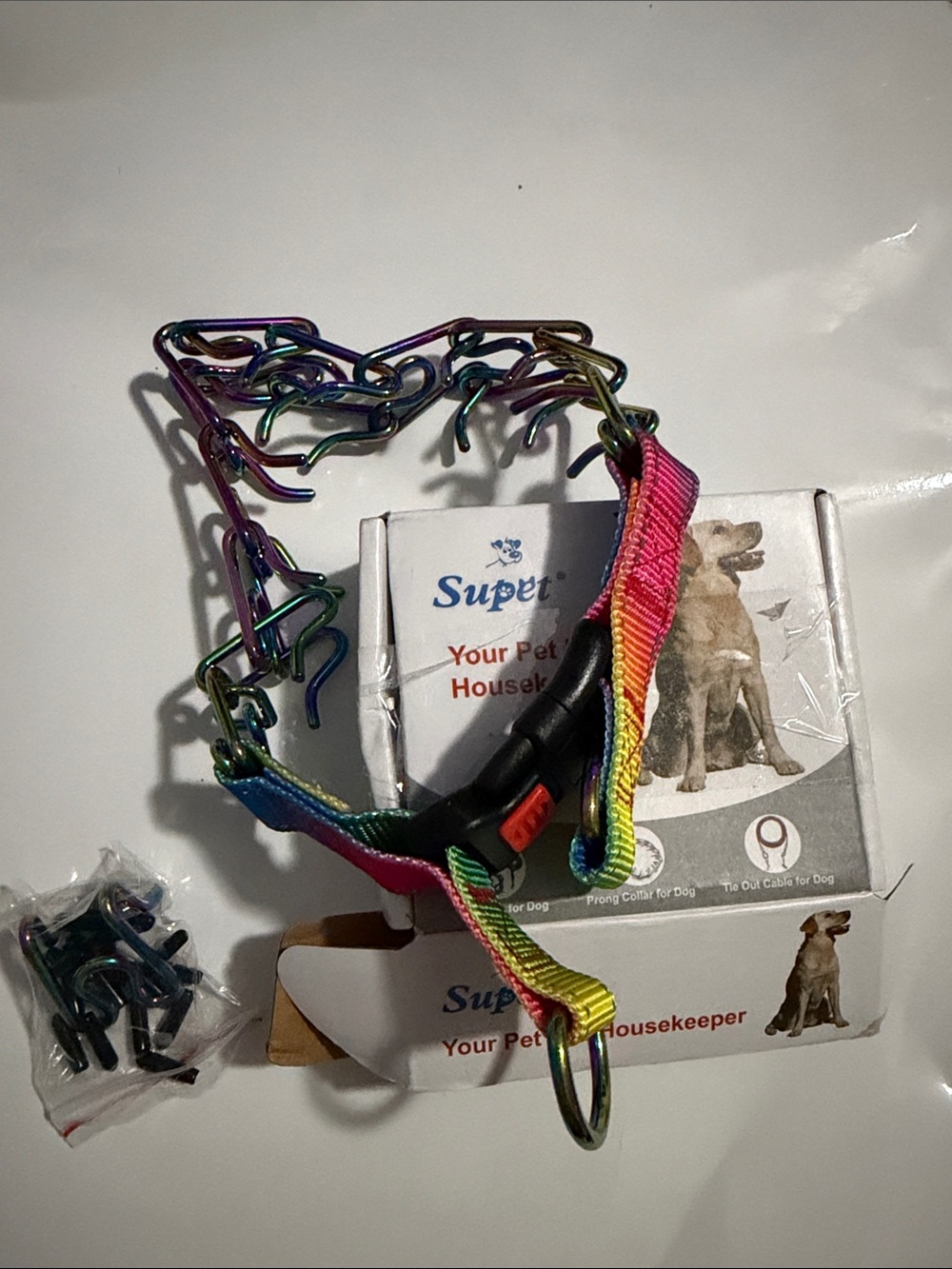 Rainbow Multicolor Pet Collar - Pink/Yellow/Blue